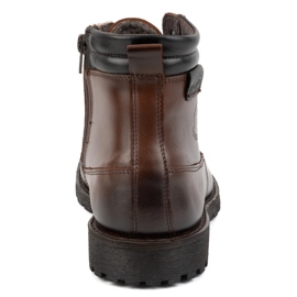 Olivier Miesten talvikengät, nahkaiset nilkkurit 754, tummanruskea 1