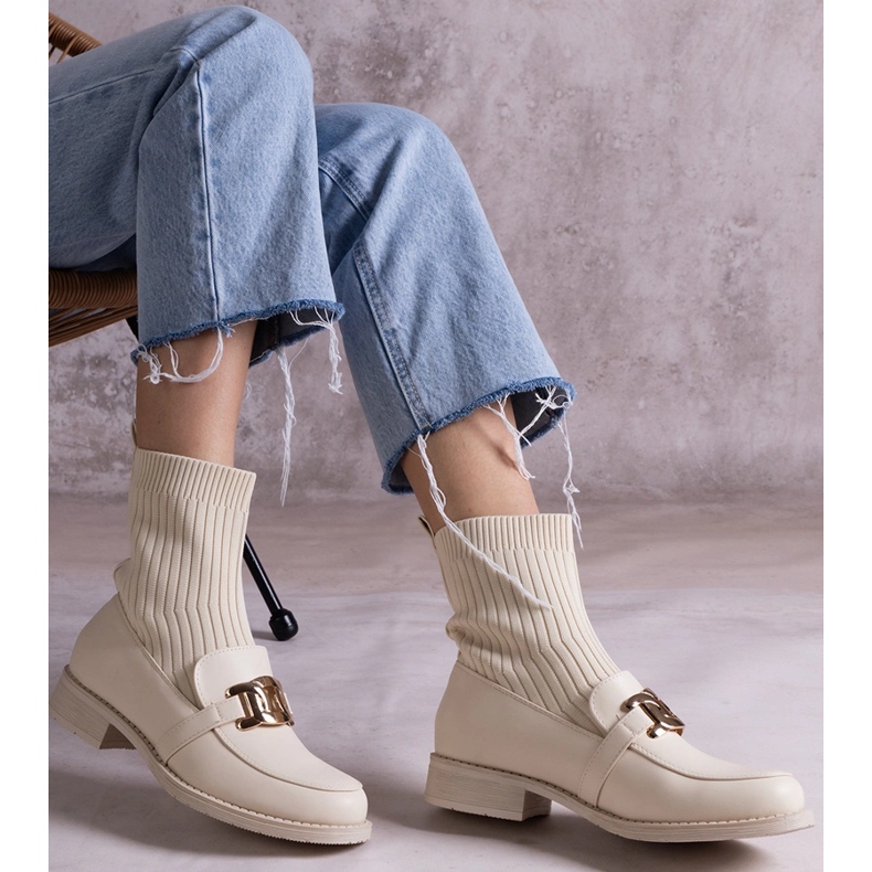 Beiget nilkkurit, joissa kangaspäällinen 1