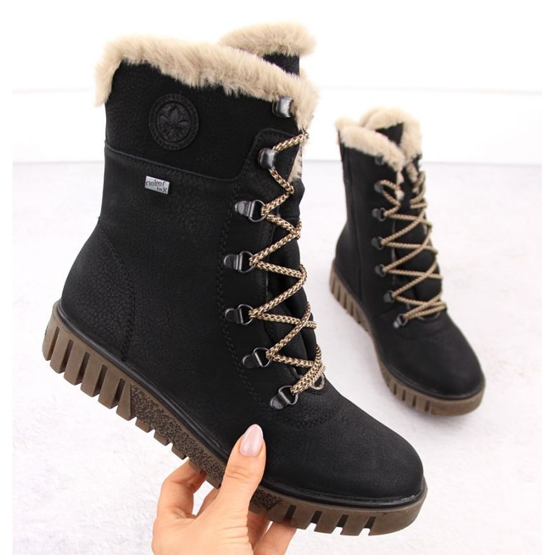 Rieker RKR745 Mustat membraanilaiset saappaat 1