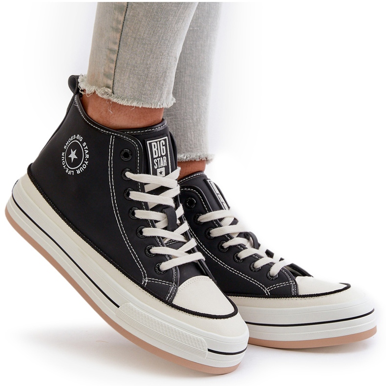 Eristetyt naisten tennarit Eco Leather Platformilla Big Star OO274062 Musta 5