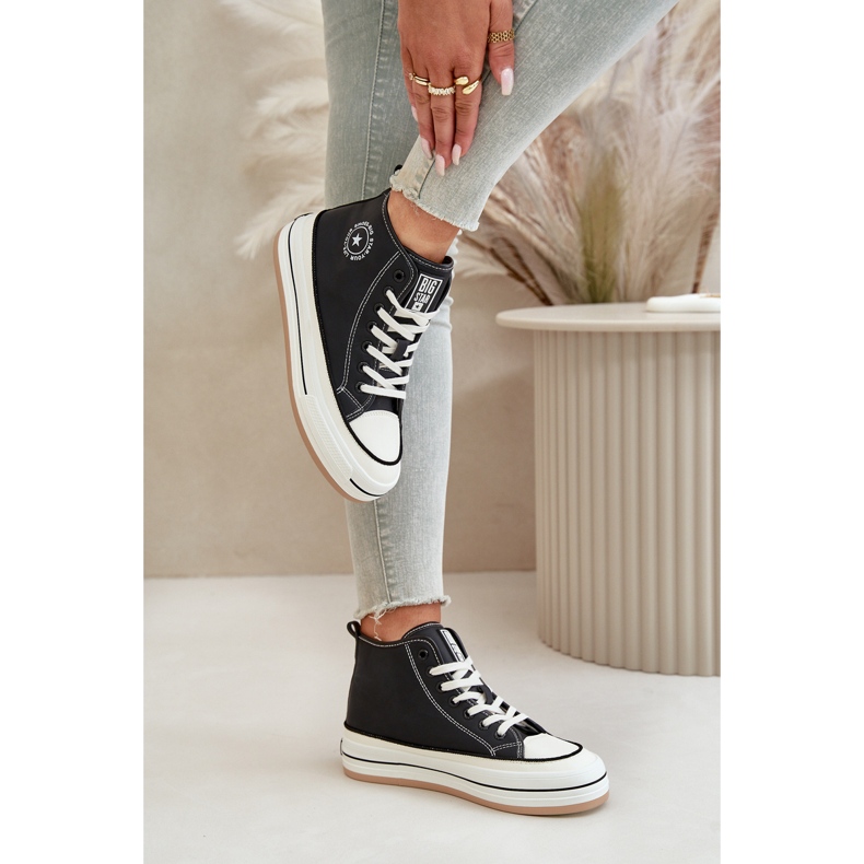 Eristetyt naisten tennarit Eco Leather Platformilla Big Star OO274062 Musta 4