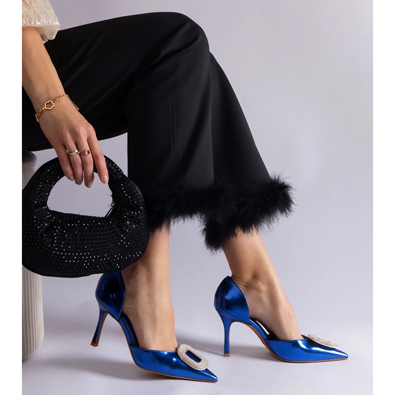 Siniset pinssit koristeltu zirkoneilla sininen 1