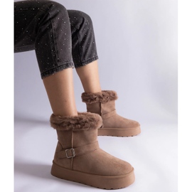 Ruskeat lämpöeristetyt lumisaappaat, joissa on turkki 1