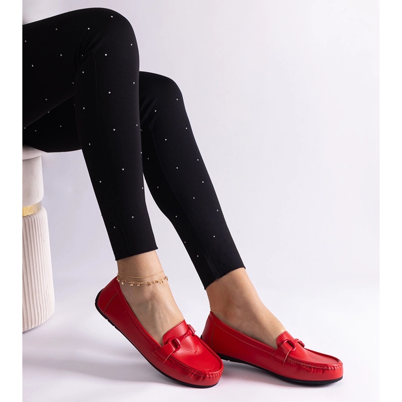 Punaiset klassiset mokasiinit ekologisesta nahasta punainen 1