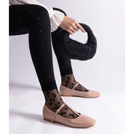 Beige patentoitu balettiasunto vyöllä 1