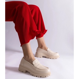 Beiget naisten mokasiinit eko-nahasta 1