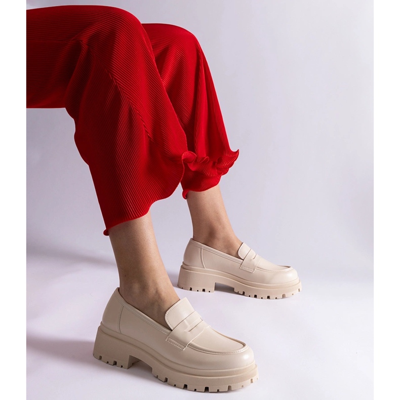 Beiget naisten mokasiinit eko-nahasta 1