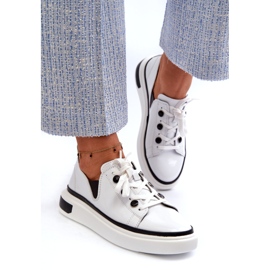 S.Barski Nahka lakattu naisten urheilukengät lr535 valkoinen 1