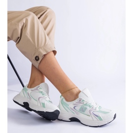 Klassiset valkoiset ja vihreät urheilulenkkarit valkoinen 1