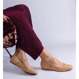 Beige balleriinit ekologisilla nauhoilla 2