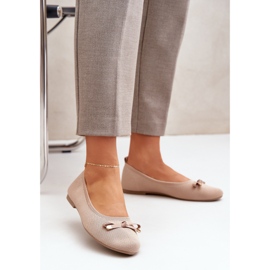 Mesh Ballerinas keulalla beige 2
