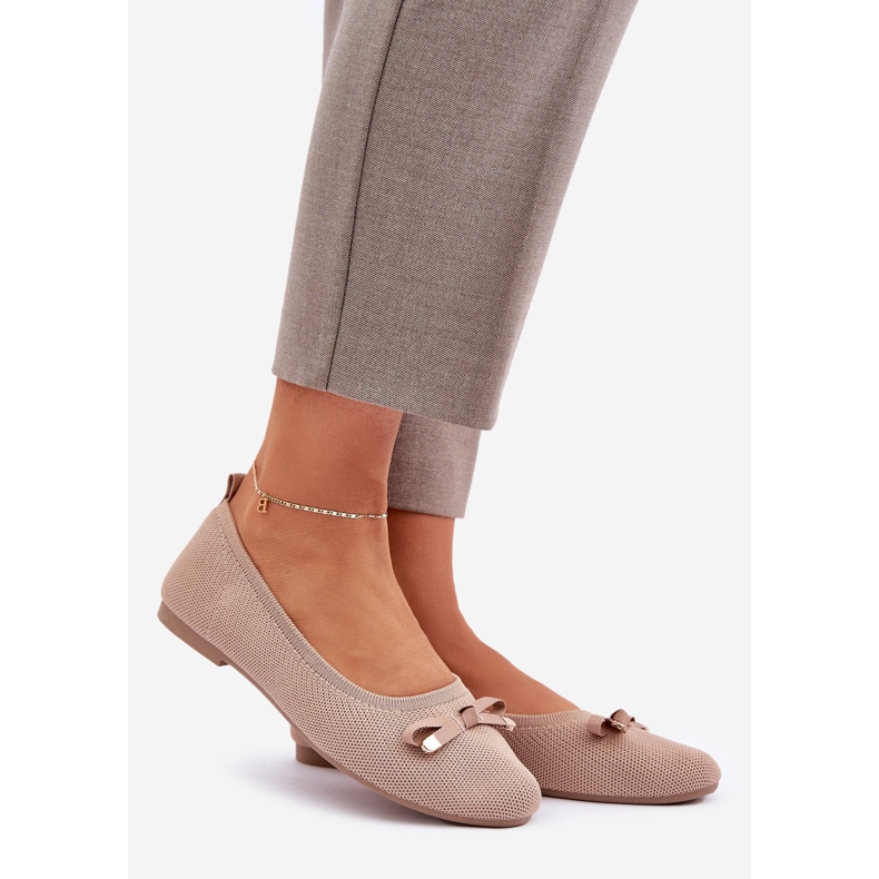 Mesh Ballerinas keulalla beige 1