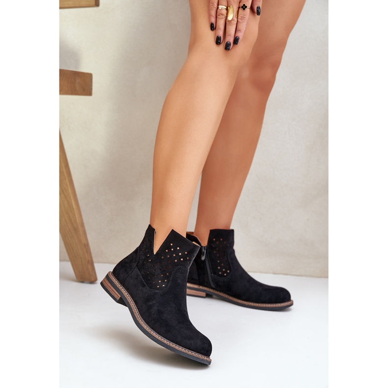 Litteät saappaat, joissa on avoimet mustat yläosat 2