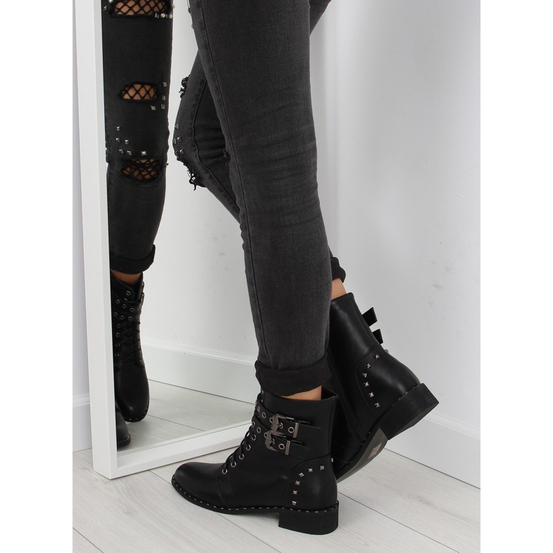 Mustat nauhasaappaat PE155P mustat 2