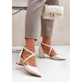 Pumput ekologisessa nahkapäässä Sergio Leone Pearl beige 2