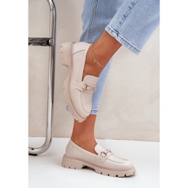 Klassiset naisten leipomot, joissa on ekologinen nahka beige koristeella 2