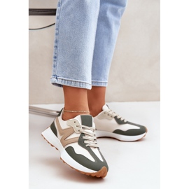 Beige-vihreät naisten lenkkarit urheilukengät 2