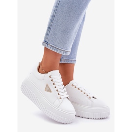 Tyylikkäät lenkkarit massiivisella valkoisella alustalla valkoinen 1