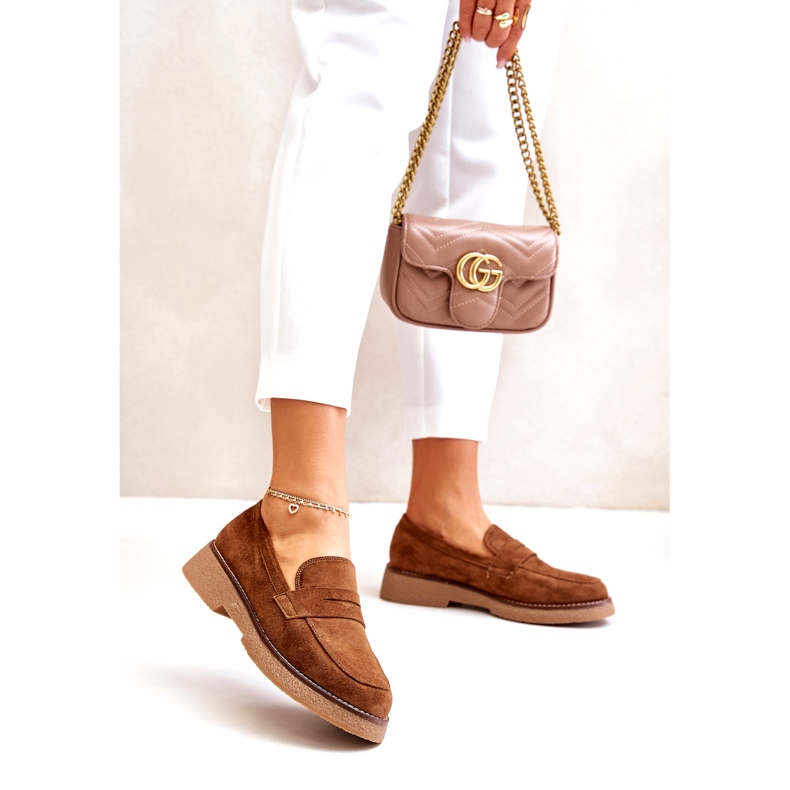 Bellucci Klassiset naisten mokkasiinit, joissa on Eco mokkanahka ruskea 2