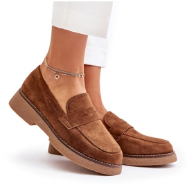 Bellucci Klassiset naisten mokkasiinit, joissa on Eco mokkanahka ruskea 5