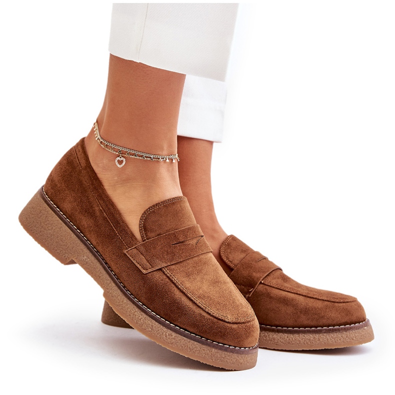 Bellucci Klassiset naisten mokkasiinit, joissa on Eco mokkanahka ruskea 5