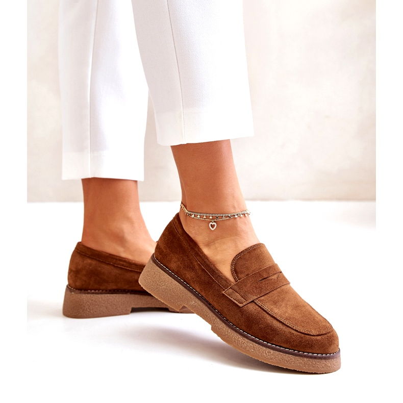 Bellucci Klassiset naisten mokkasiinit, joissa on Eco mokkanahka ruskea 4