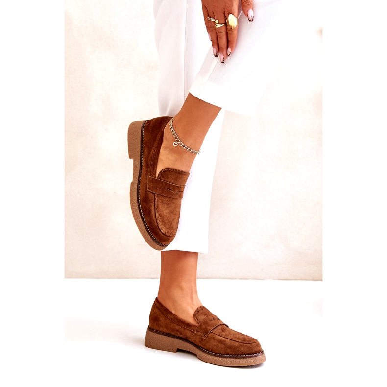 Bellucci Klassiset naisten mokkasiinit, joissa on Eco mokkanahka ruskea 3