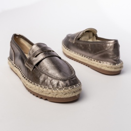 Espadrilles Naisten ruskeat metalliset leipomot 1
