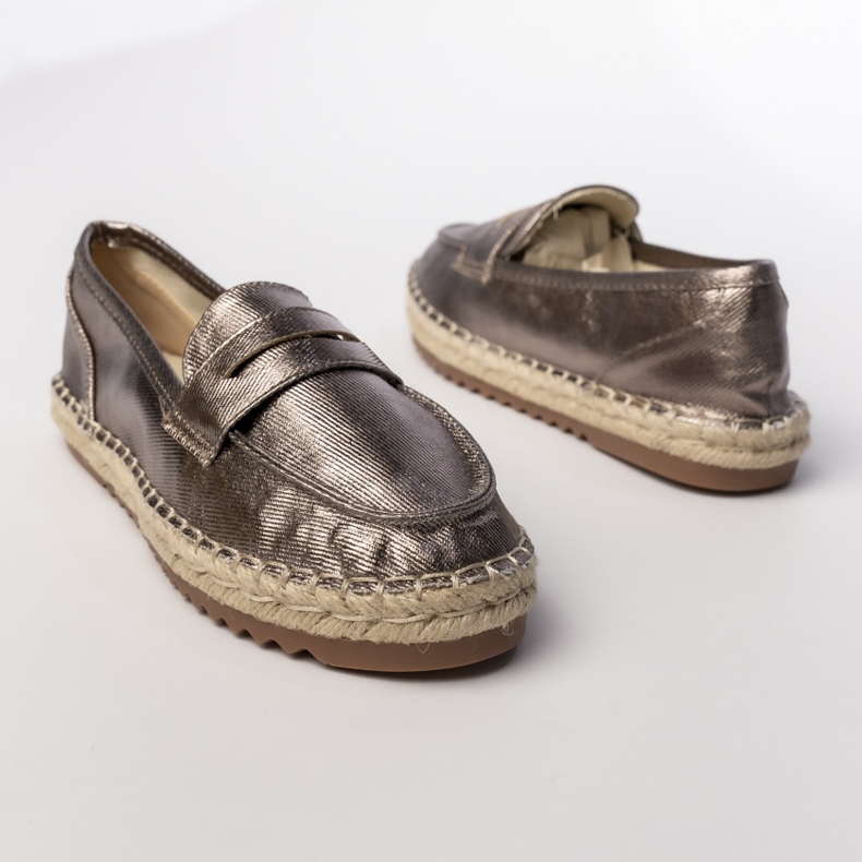 Espadrilles Naisten ruskeat metalliset leipomot 1