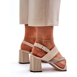 S.Barski Naisten tyylikkäät sandaalit Post Beige MR38-549 7