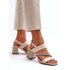 S.Barski Naisten tyylikkäät sandaalit Post Beige MR38-549 6