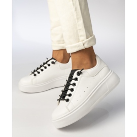 Naisten valkoiset ja valkoiset urheilun lenkkarit valkoinen 1