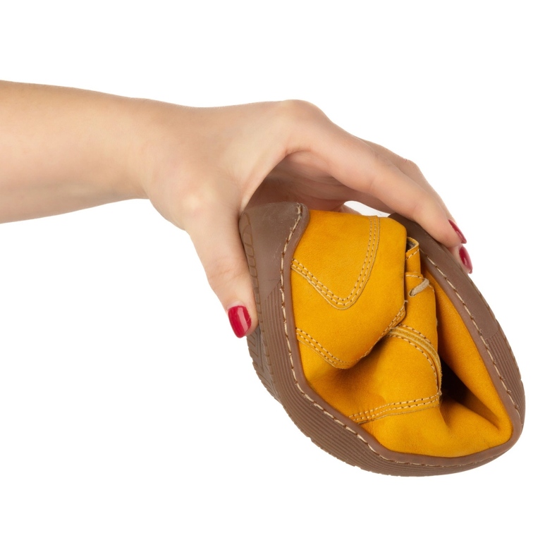 Olivier Naisten paljain jaloin minimalistiset nahkakengät 1082 Nubuk -sinappi keltainen 2