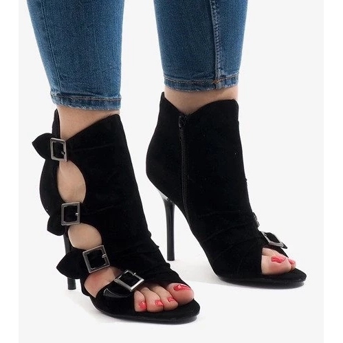 Naisten musta mokkanahka sidottu työsaappaat 1