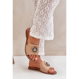 Lewski Shoes Nahkainen läppä, jossa on litteä Lewski 3047/o beige ruskea 2