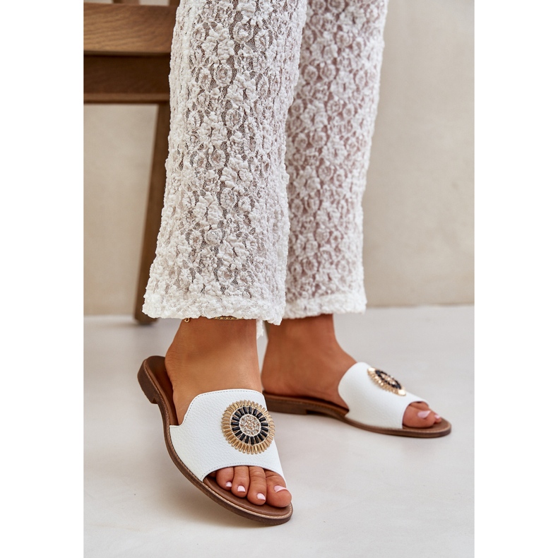 Lewski Shoes Nahkainen läppä, jossa on litteä Lewski 3047/O -sisustus valkoinen 1