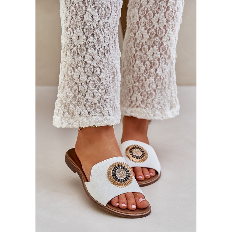 Lewski Shoes Nahkainen läppä, jossa on litteä Lewski 3047/O -sisustus valkoinen 2