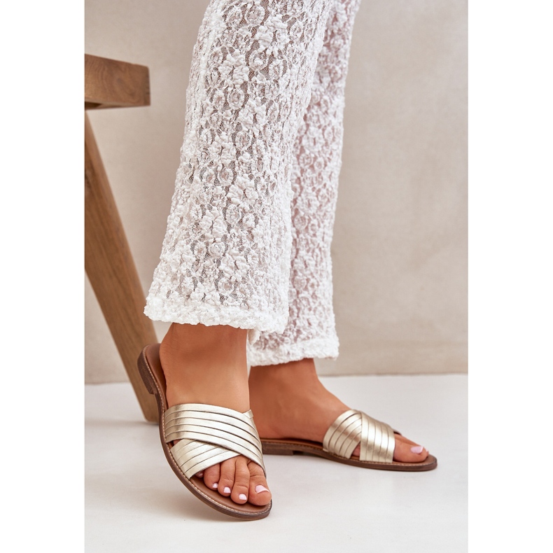 Lewski Shoes Nahkaiset naisten Lewski -kengät 3682 pln kultainen 2