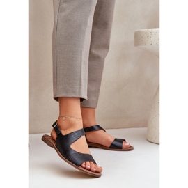 Lewski Shoes Nahka -sandaalit soljelle pumppaamalla Lewski 3041 Black musta 2