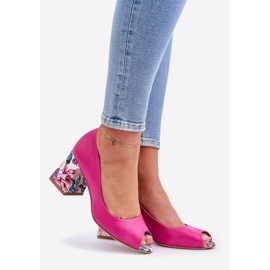 Lewski Shoes Nahkapumput koristeellisella kantapään Lewski -kengillä 2608/K Fuchsja vaaleanpunainen 1