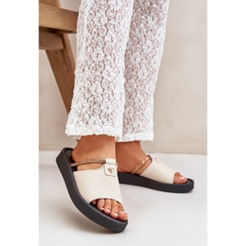 Zazoo 2896 Naisten nahkatohvelit beige 2