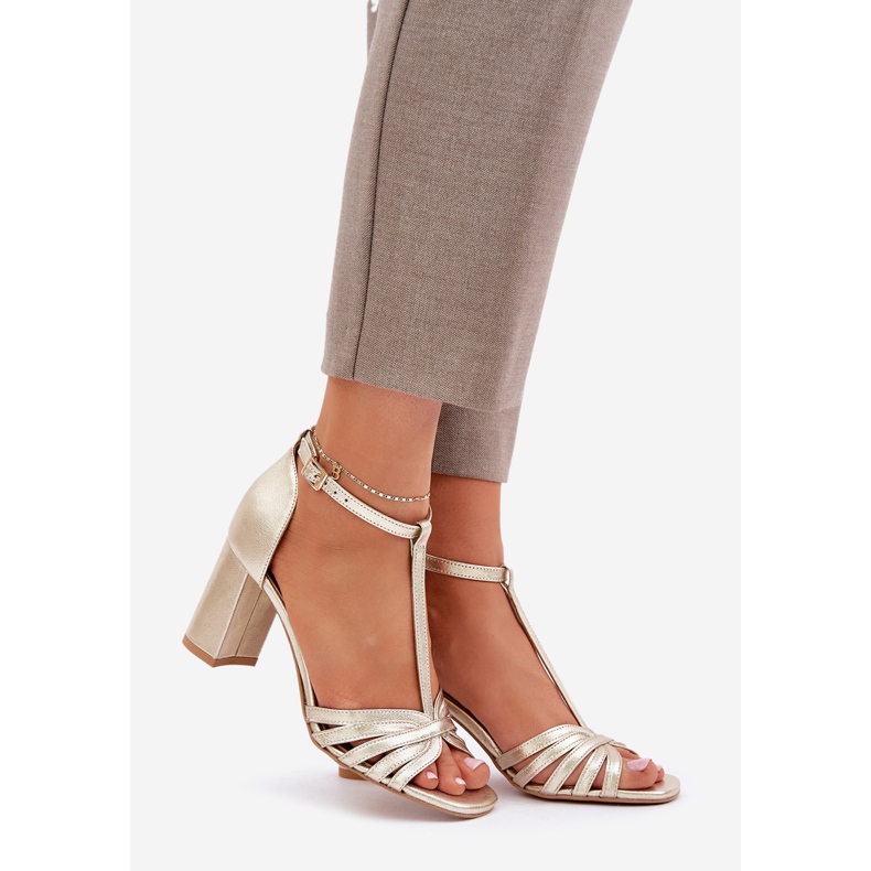 Luonnonnahka -sandaalit Laura Messi 2766 Zloty Post kultainen 1