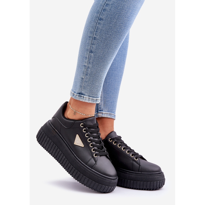 Tyylikkäät lenkkarit massiivisella alustalla musta 1