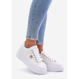 Eco Leather Sneakers lavalla, jossa on kultainen yksityiskohta valkoinen 1