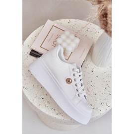 Eco Leather Sneakers lavalla, jossa on kultainen yksityiskohta valkoinen 2