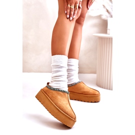 Naisten tossut laiturilla kamelin kirjonnoilla beige 2