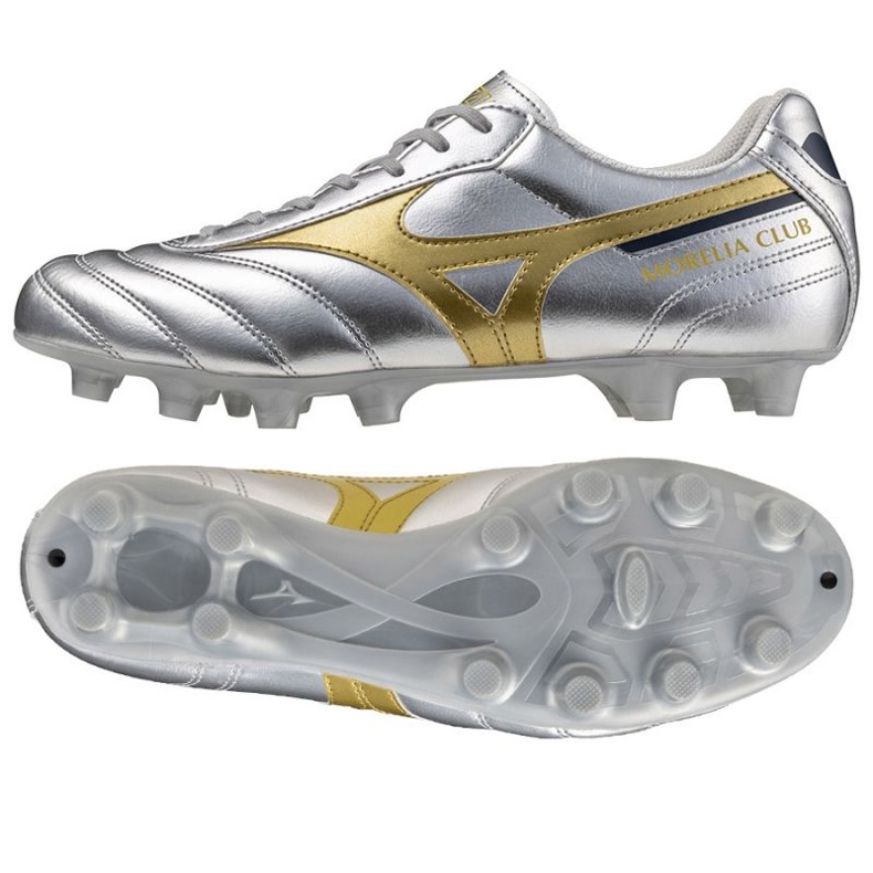 Mizuno Morelia II Club FG P1GA251604 Jalkapallokengät hopea 1