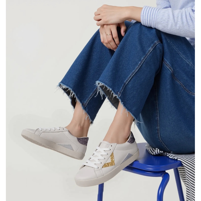 Naisten kimaltelevat lenkkarit kultaiset lisäosat valkoinen 1