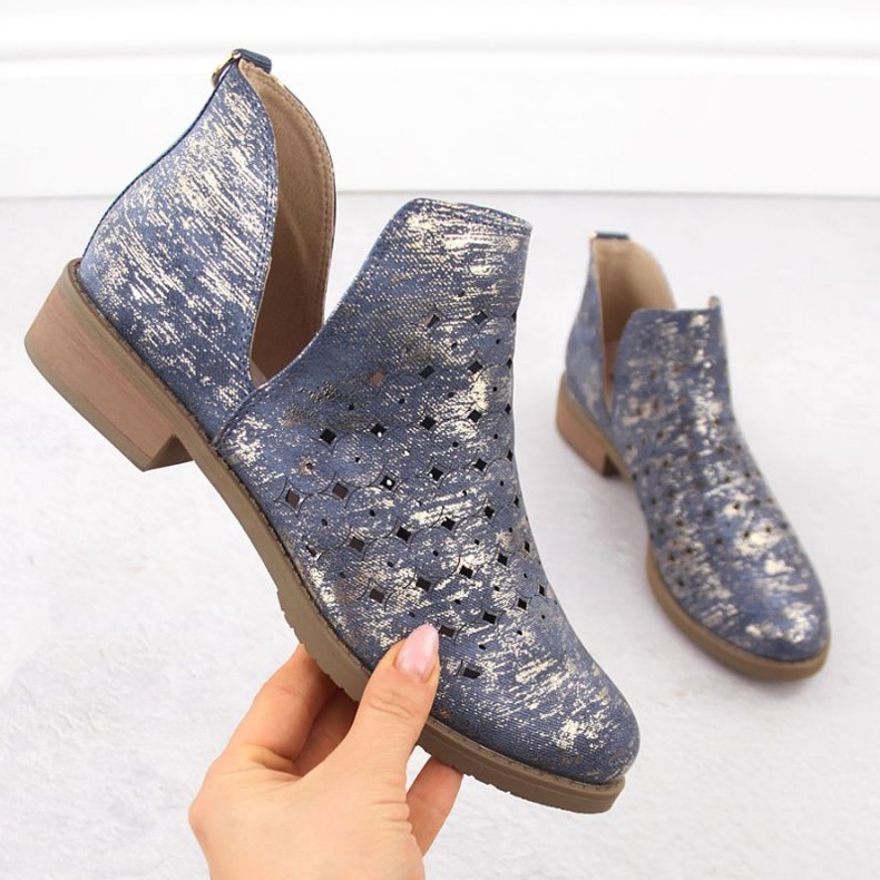 M.Daszyński Naisten nahkakengät M. Daszyński SA62-102 sininen 1