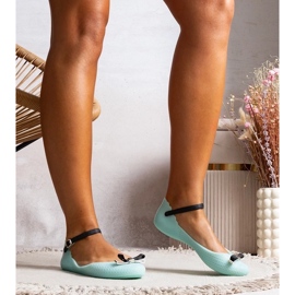 D/GMR Naisten siniset balleriinit, jotka on valmistettu kumista keulalla ja lukolla sininen 1